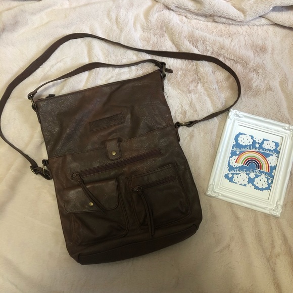 American Eagle Payless Brown Faux Leather Bag